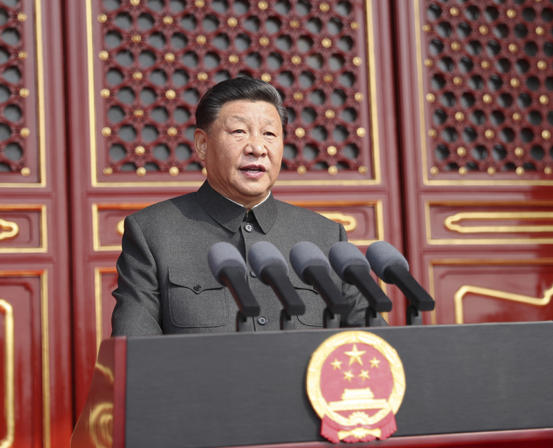 10月1日上午，慶祝中華人民共和國(guó)成立70周年大會(huì)在北京天安門廣場(chǎng)隆重舉行。中共中央總書記、國(guó)家主席、中央軍委主席習(xí)近平發(fā)表重要講話。